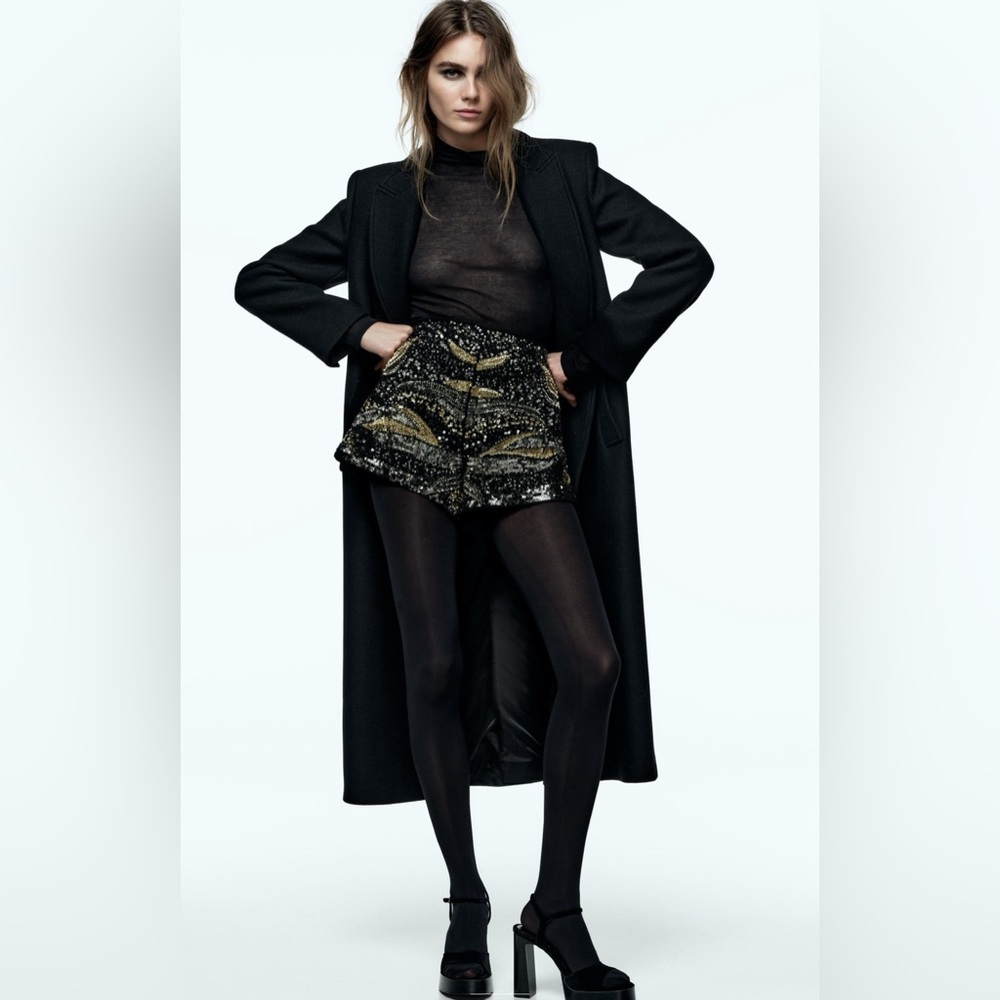 NWT ZARA SEQUIN SHORTS - Picture 7 of 16